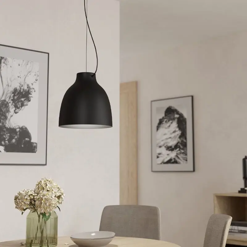 Schwarze industrielle Pendelleuchte Aluminium, Thijs Bestseller