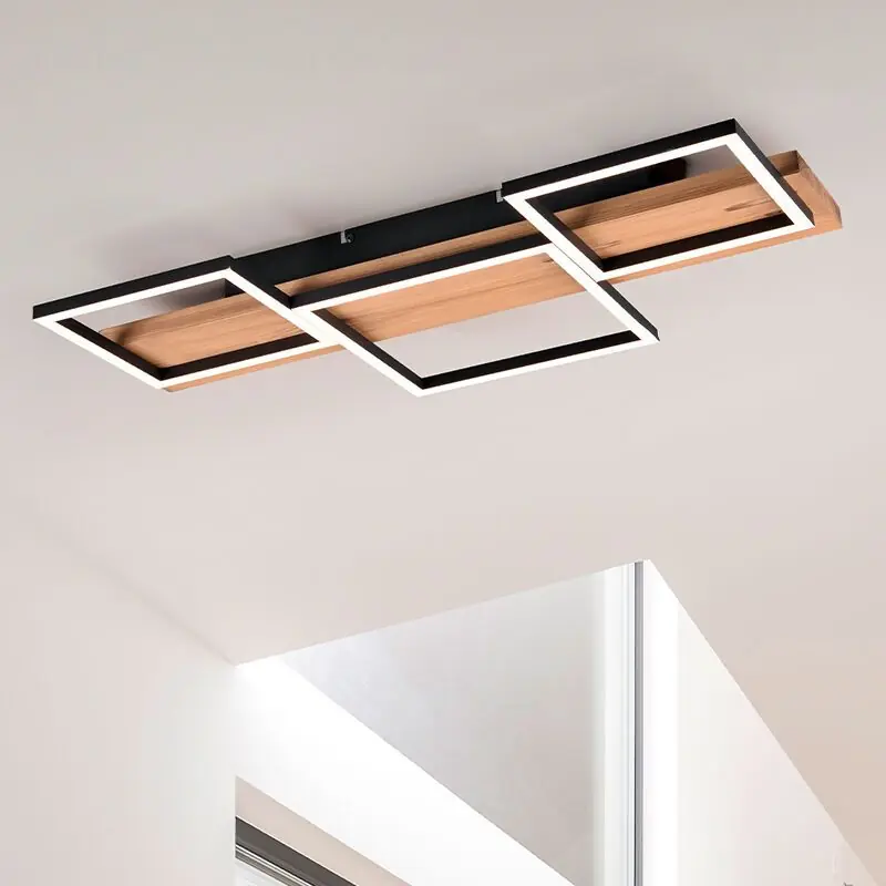 Holz Deckenlampe Braun, Justian, 30W, 3000K LED, 3-stufig dimmbar Top-Preis