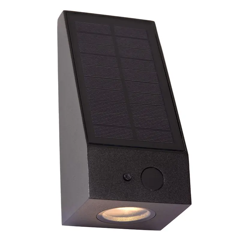 Schwarze Solar Außen Wandleuchte Modern, Irwin, 2W, 2700K LED, IP54 Direktkauf