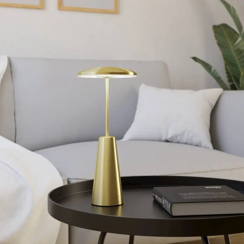 Solange Der Vorrat Reicht Goldene moderne Tischleuchte Stahl, Ishika, 2,8W, White Switch LED, IP54, mit Touch-Dimmer