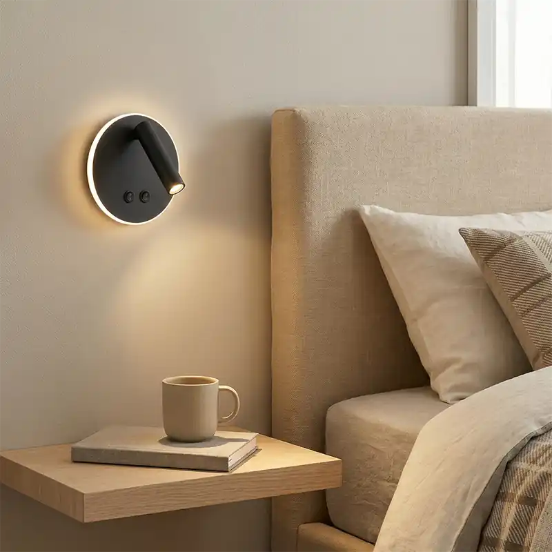 Moderne Wandleuchte Schwarz, Robbie, 10W, 4000K LED, mit Schalter Solange Der Vorrat Reicht