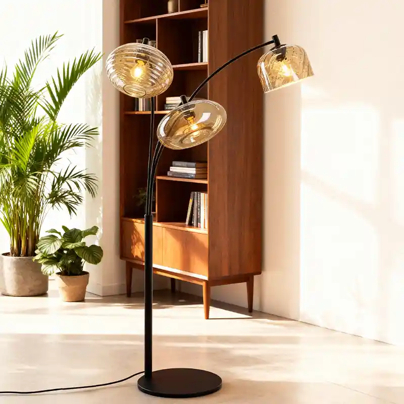 Billig Moderne Stehlampe Bernstein, Caia, mit Schalter