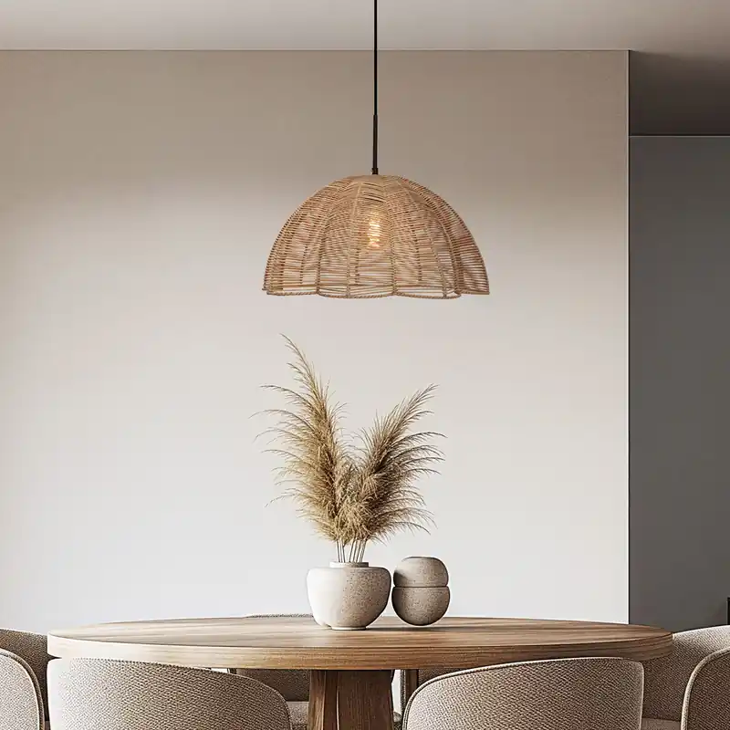Rattan Pendelleuchte Braun, Heather Sonderangebot