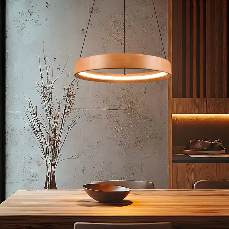 Beliebt Holz Pendelleuchte Modern, Nassima, 28W, 3000K LED, 3-stufig dimmbar