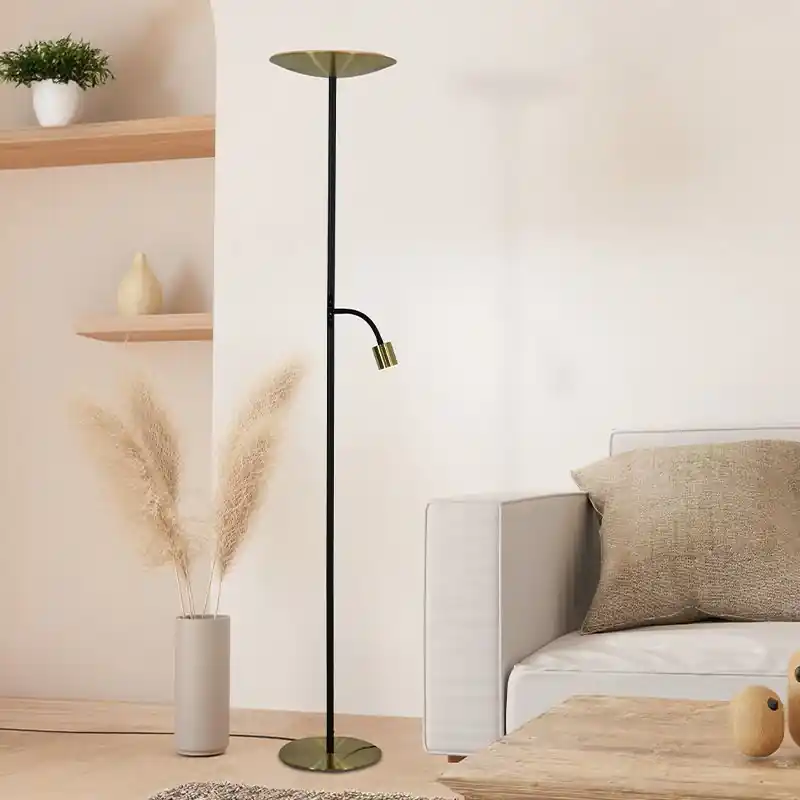 Sale Messing moderne Stehlampe Stahl, Crijn, 26,5W, 2700K LED, mit Touch-Dimmer