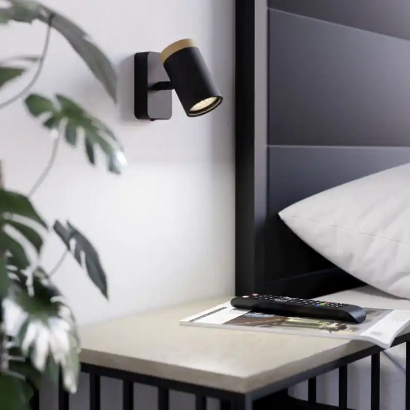 Schwarze moderne Wandstrahler Stahl, Conradus, IP44 Preiswert