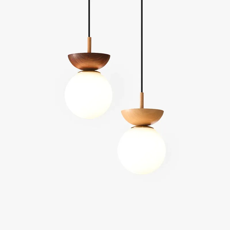 Valentina Nordic Japanese Glob LED Deckenleuchte/Hängelampe Metall Glas Schlafzimmer, Burlywood Sonderaktion