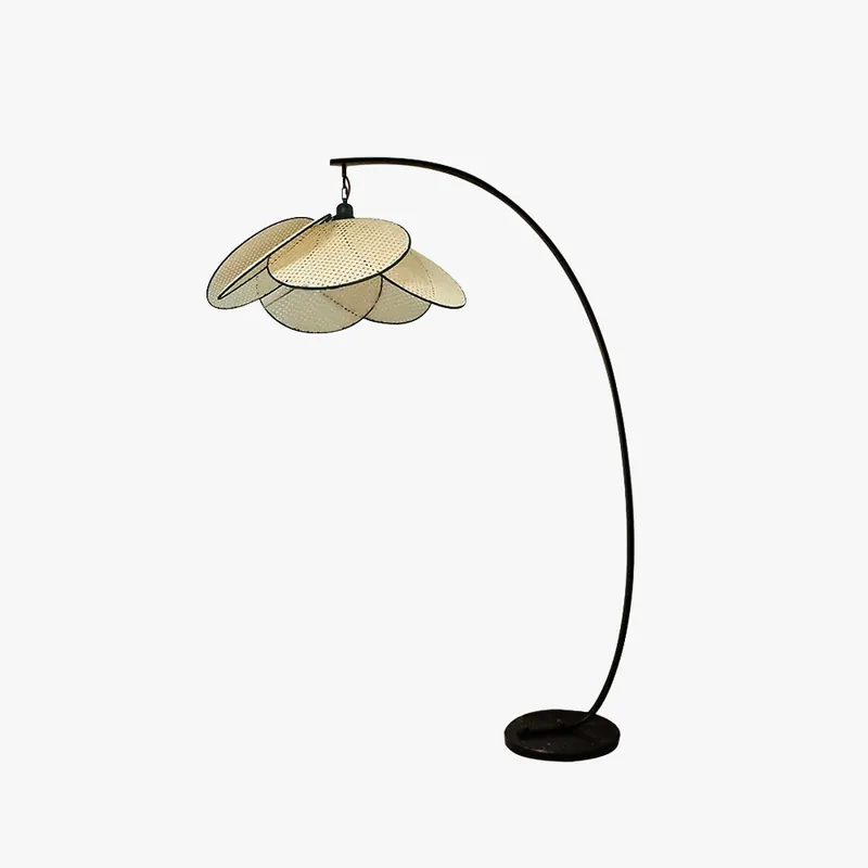 Ritta Design LED Stehlampe Schwarz Schlaf/Wohn/Esszimmer Metall&Rattan Letzte Chance