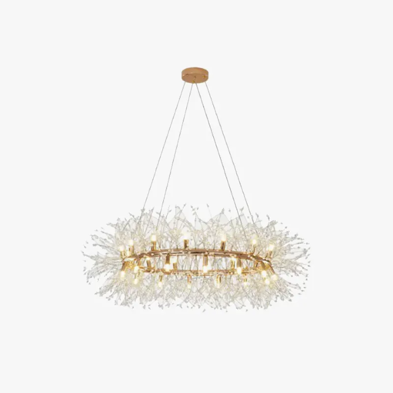 Direkt Vom Hersteller Kristy Pendelleuchte Löwenzahn LED aus goldfarbenem Modern für Schlafzimmer/Wohnzimmer Dia 80CM