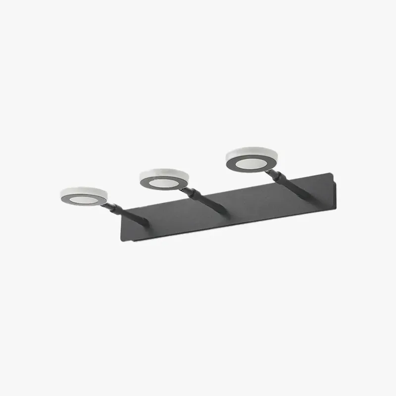 Abverkauf Arisha Modern Rund LED Wandleuchte Schwarz Bade/Schlafzimmer Metall Acryl 2/3/5 Leuchten