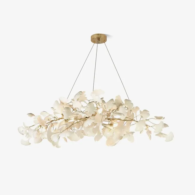 Neue Kollektion Arux Ginkgo-Kronleuchter im Art-Déco-Stil, nach unten gebogen L 100cm