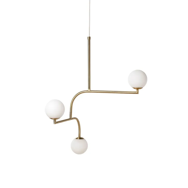 Versand Am Gleichen Tag Zelireth Kronleuchter aus Messing und Glas 3 Köpfe L 46cm x W 46cm x H 70cm
