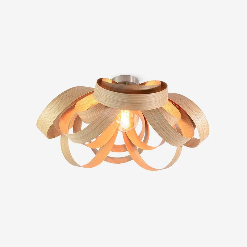 Direkt Vom Hersteller Veylo Deckenleuchte aus Holzband ∅ 40cm x H 21cm