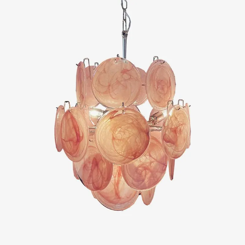 Aurora Kronleuchter Rosa Murano Glas Scheibe Vintage Charme Mega-Angebot