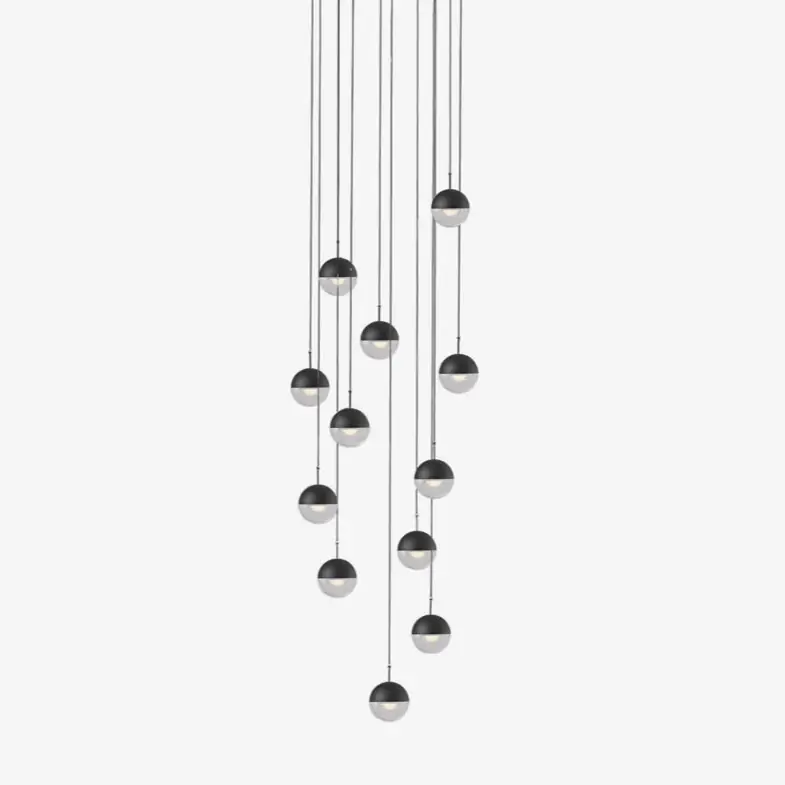 Versand Am Gleichen Tag Solara Pendelleuchte Stahl Glas Mehrfach Tropfen Einzel ∅ 10cm x H 150cm