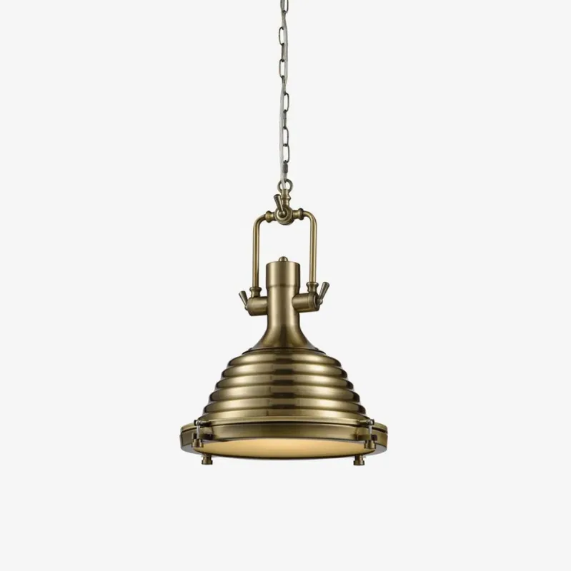 Abverkauf Solara Pendelleuchte Messing Gerippte Kuppel Industrie