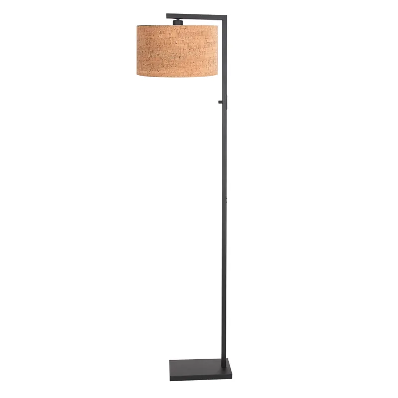 Preiswert Schwarze Stehlampe mit warmem Korkschirm Steinhauer Stang