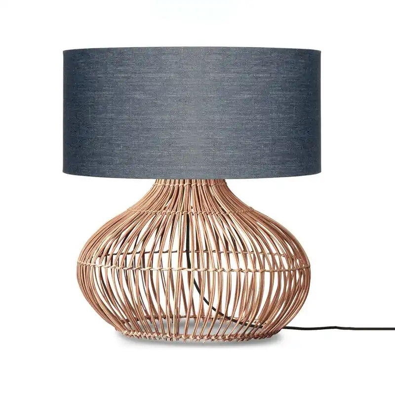 Aktuell Tischlampe Rattan/Leinen anthrazit L GOOD&MOJO Kalahari