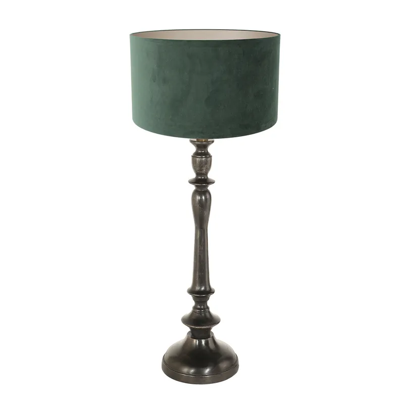 Begrenztes Angebot Retro grüne Tischlampe mit schwarzem Fuß Steinhauer Bois
