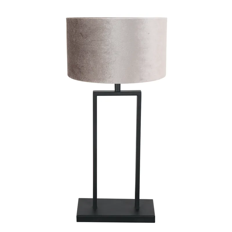 Industrielle schwarze Tischlampe mit grauem Schirm Steinhauer Stang Top-Seller