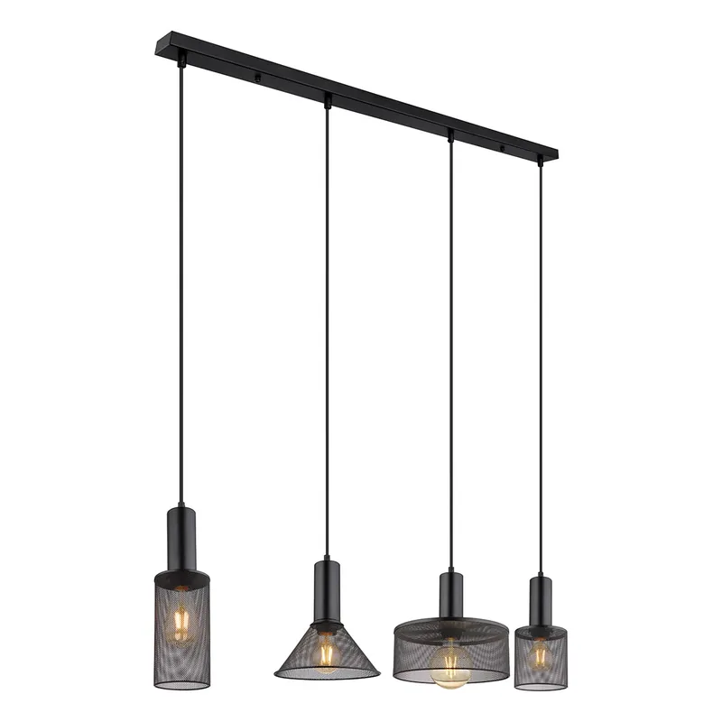Schwarze Retro Metallgitter-Hängelampe Globo Jedd Heißes Angebot