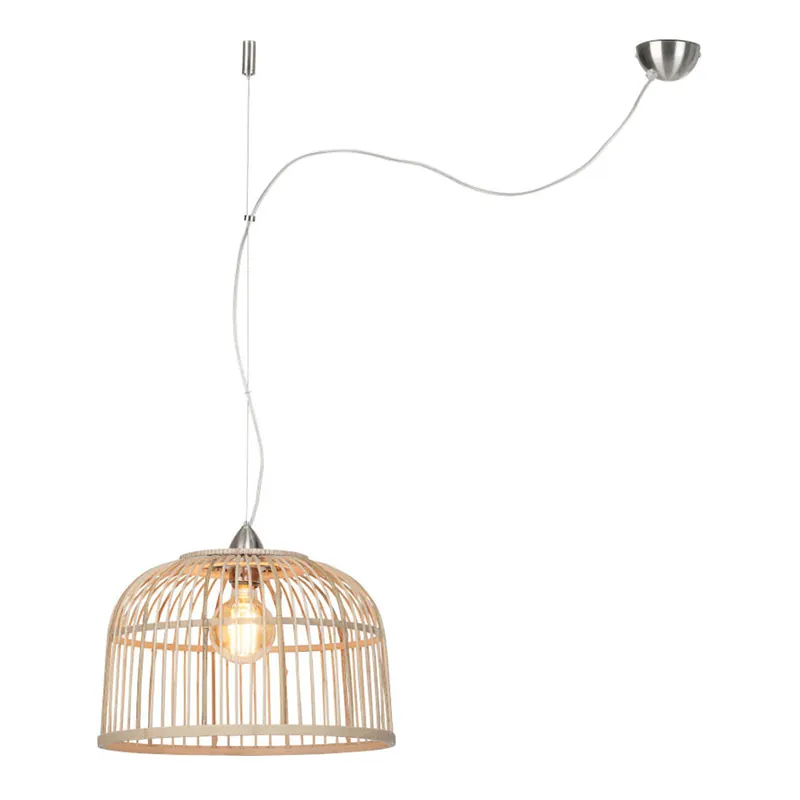 1-Licht Bambus Hängeleuchte natur/nickel GOOD&MOJO Borneo Neue Kollektion