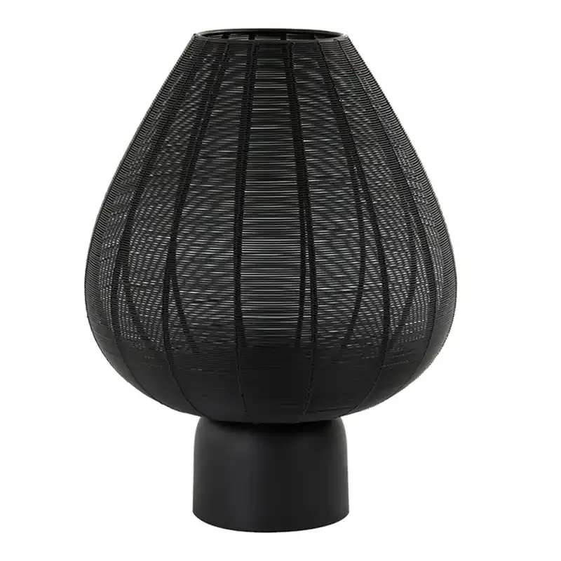 Rustikale runde schwarze Tischlampe Light & Living Suneko Wochenendangebot
