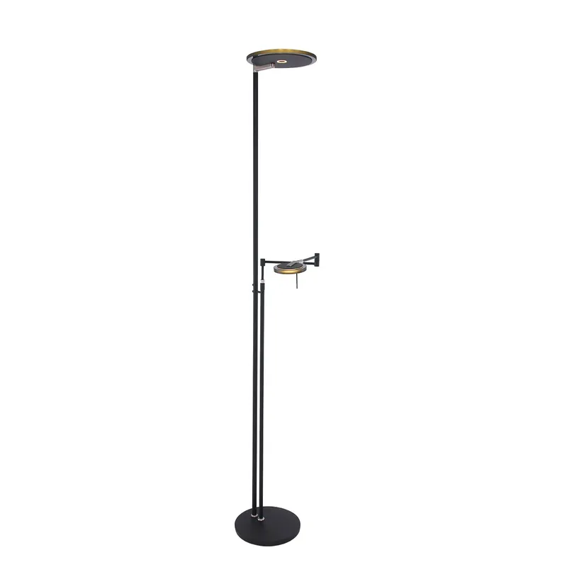 Preisreduziert Schwarze moderne Leselampe mit schwarzem Glas Steinhauer Turound