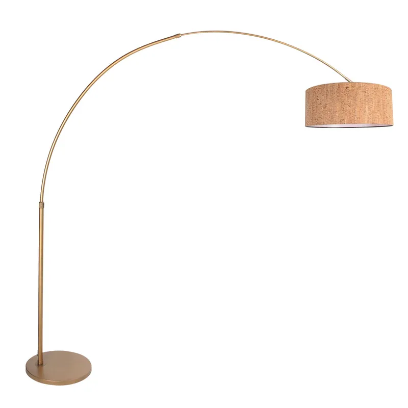 Bronzene Bogenlampe mit großem Korkschirm Steinhauer Sparkled Light Schnäppchen
