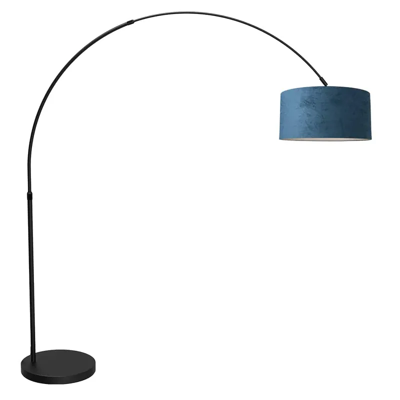 Wochenendangebot Bogenlampe schwarz mit blauer Velourslampe Mexlite Flair