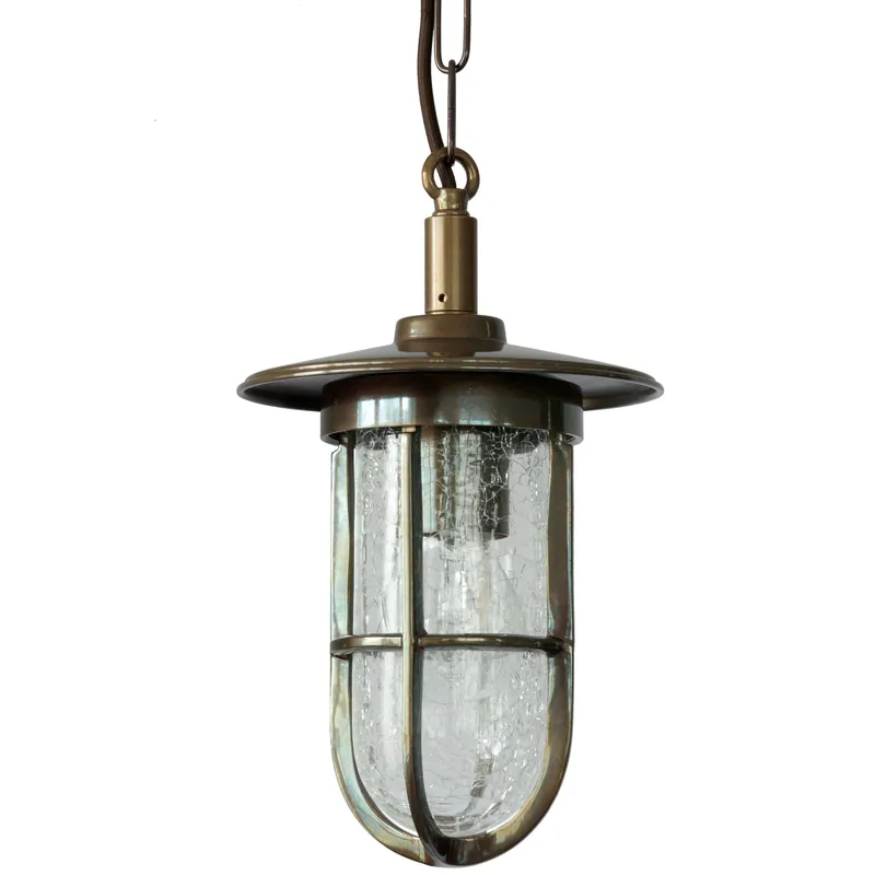 Pendellampe aus Messing mit Craquele-Glas Wochenendangebot