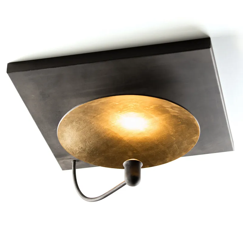 Geprüft Sanftes, indirektes Licht: Deckenleuchte mit goldenem Reflektor-Teller 60 cm