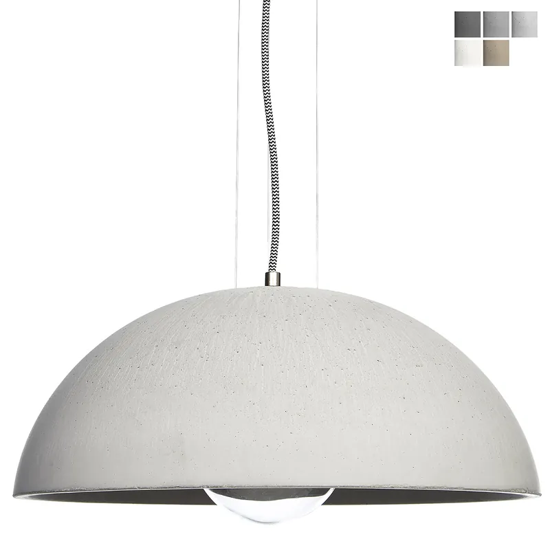 Große Beton-Hängelampe mit gewölbtem 41 cm-Schirm Sale