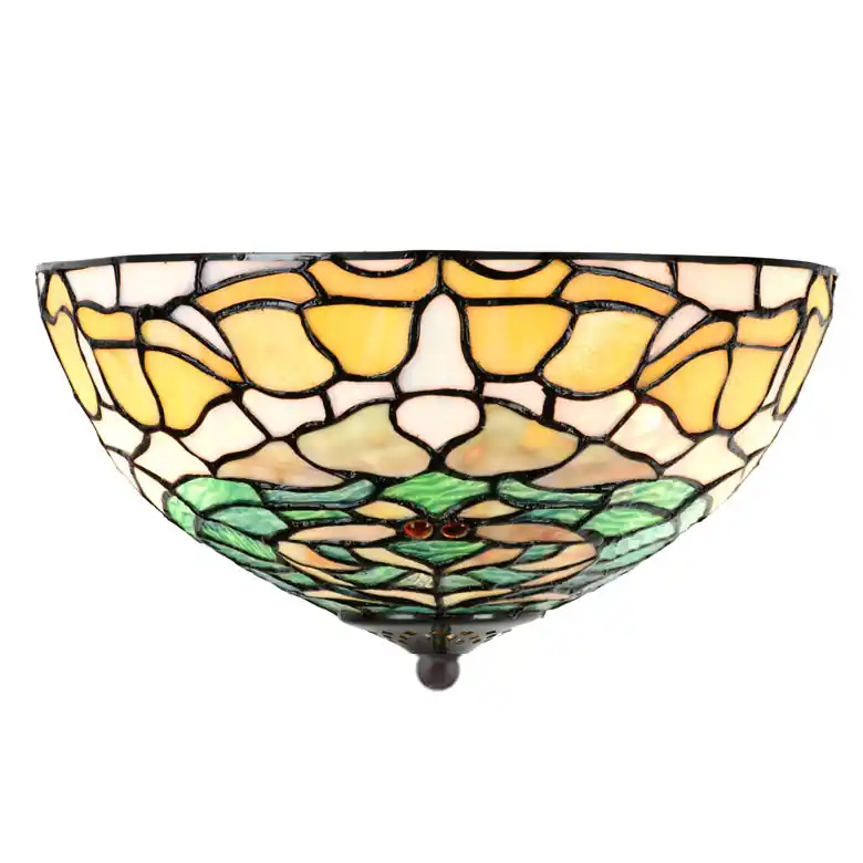 Echt Floral gemusterte Tiffanyglas-Deckenleuchte Ø 30 cm