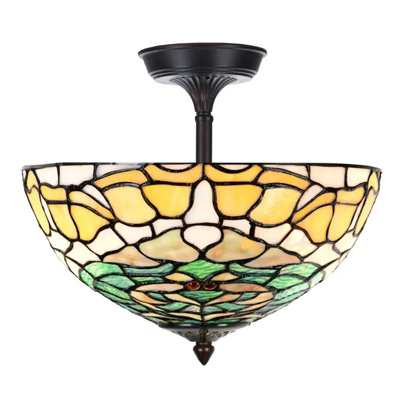 Bestpreis Abgehängte Tiffanyglas-Deckenleuchte Ø 30 cm
