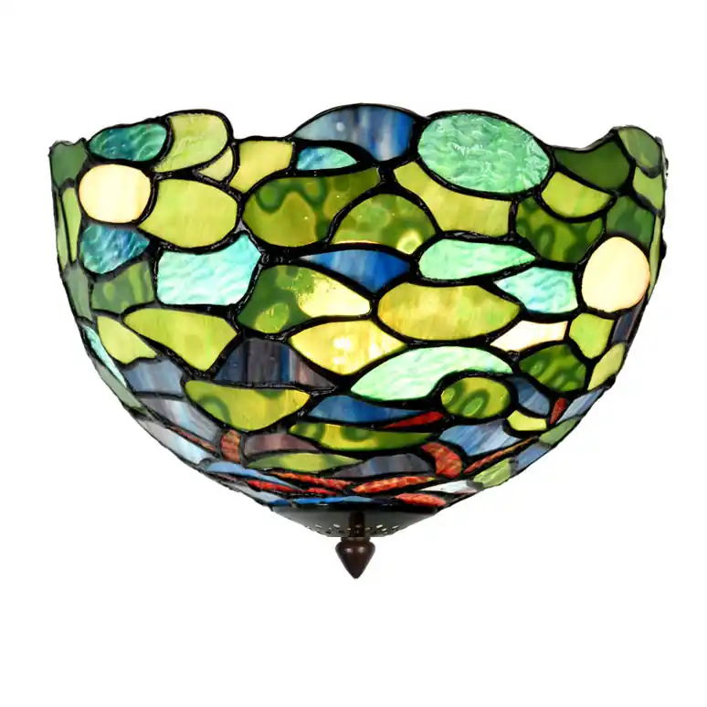 Glas-Deckenleuchte mit buntem Tiffany-Schirm Ø 25 cm Top-Seller