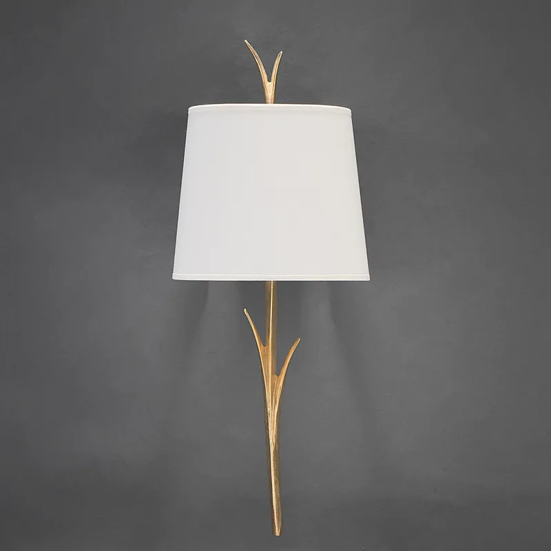 Saisonangebot Bronzeguss-Wandleuchte ÉOLE mit Stoffschirm