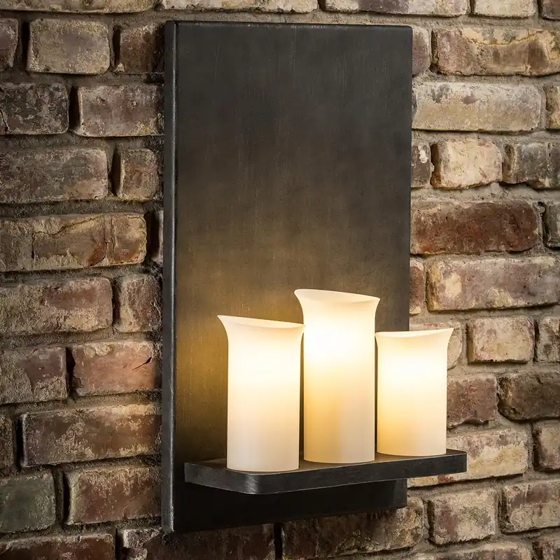 Dreiflammige Kerzen-Wandleuchte WL 3655 aus Schmiedeeisen Sonderangebot