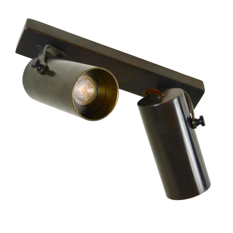 Sonderangebot Deckenstrahler-Leiste mit zwei Spots in Messing-Röhren