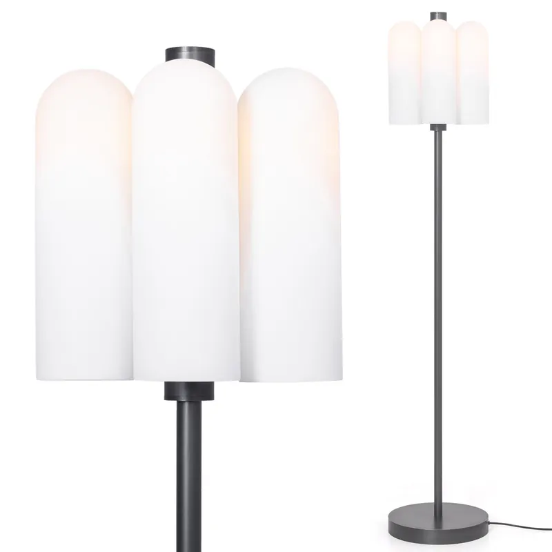 Exklusive Messing-Stehlampe ODYSSEY 6 mit sechs Glasschirmen Heißes Angebot