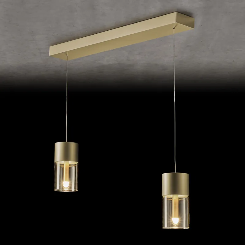 2-/3-flammige LED-Pendelleuchte AURA mit Zylinder-Glasschirm, verstellbar Günstig