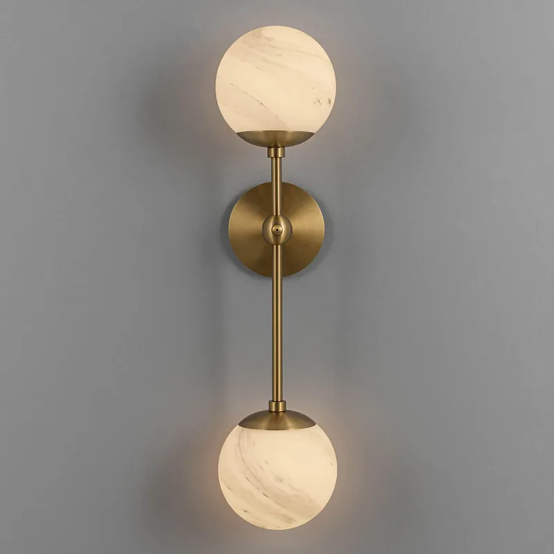 Angebot Design-Wandleuchte ARMSTRONG DUAL mit zwei Glaskugeln