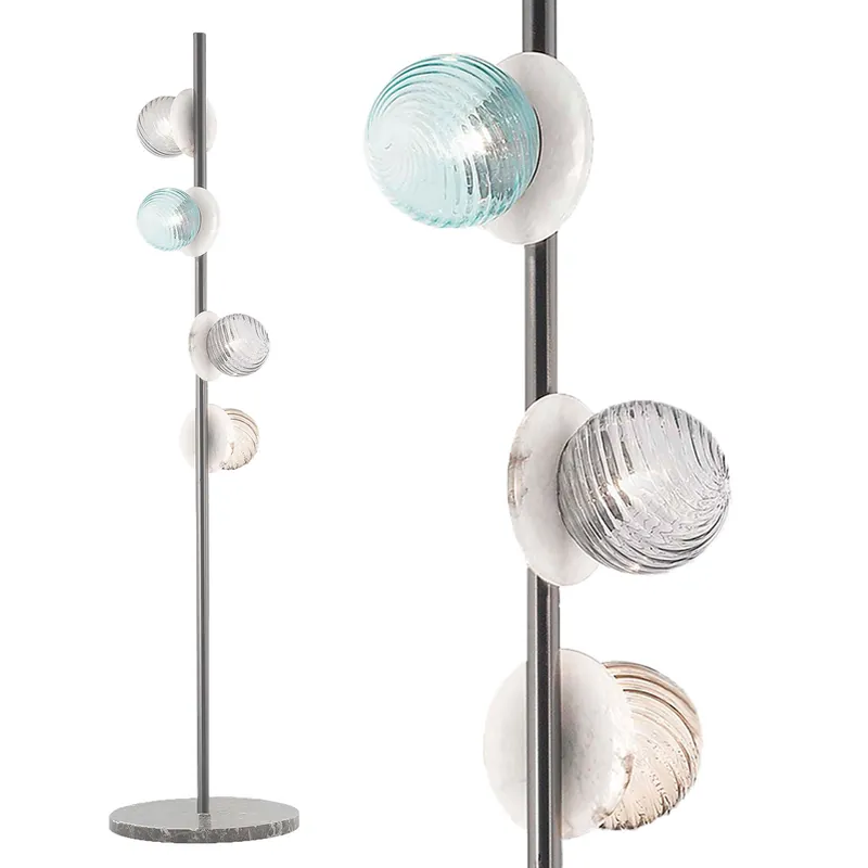 Heißes Angebot Italienische Luxus-Standleuchte AFRODITE mit Alabaster, Marmor und Murano-Gläsern
