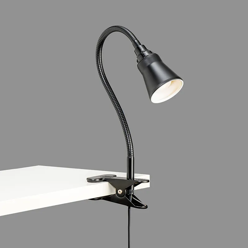 Flexible Feder-Klemmleuchte mit Kegel-Strahler, schwarz Online Kaufen