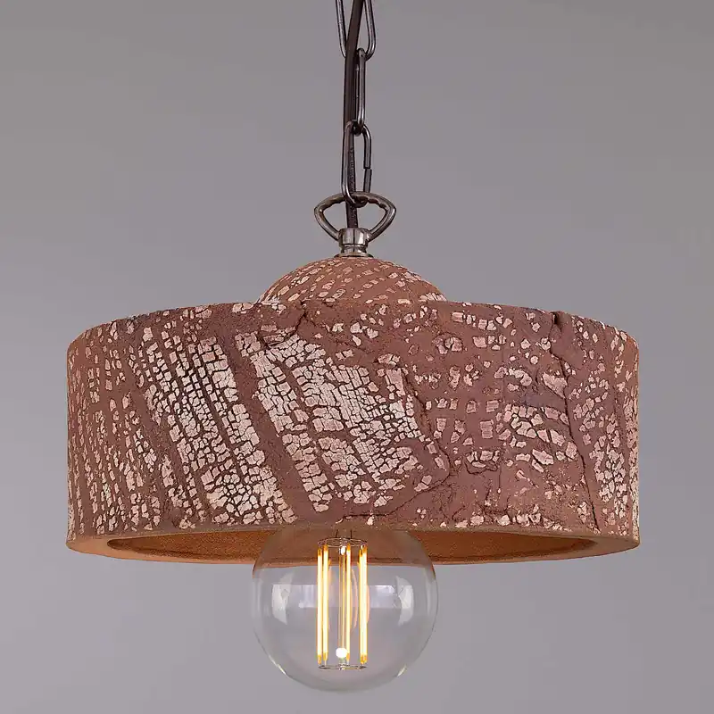 Knallerangebot Pendelleuchte mit zylindrischem Terrakotta-Schirm, Ø 28 cm