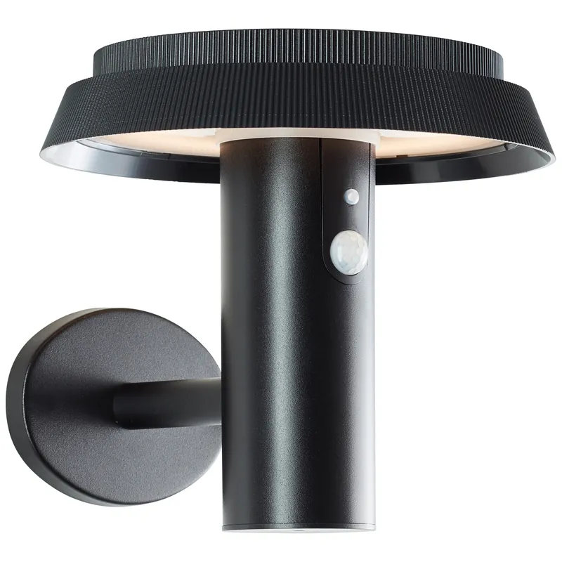 Ausverkauf Alvero LED Außenwandleuchte mit Solar und Bewegungsmelder 21 cm schwarz