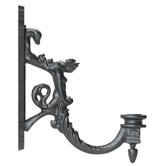 Billig Jugendstil-Wandarm aus Aluminiumguss Prag M-M