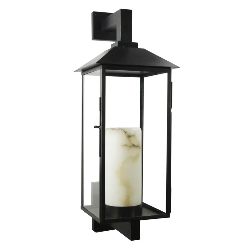 Exklusive Wandlaterne mit Alabaster Kerze Noblesse Neue Ware