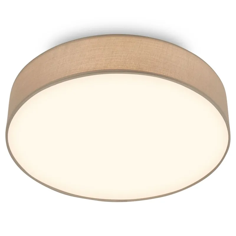 Abverkauf Duck Deckenlampe Ø38 cm - 24W, 2600lm, LED, Warmweiß, Stoffschirm, Taupe