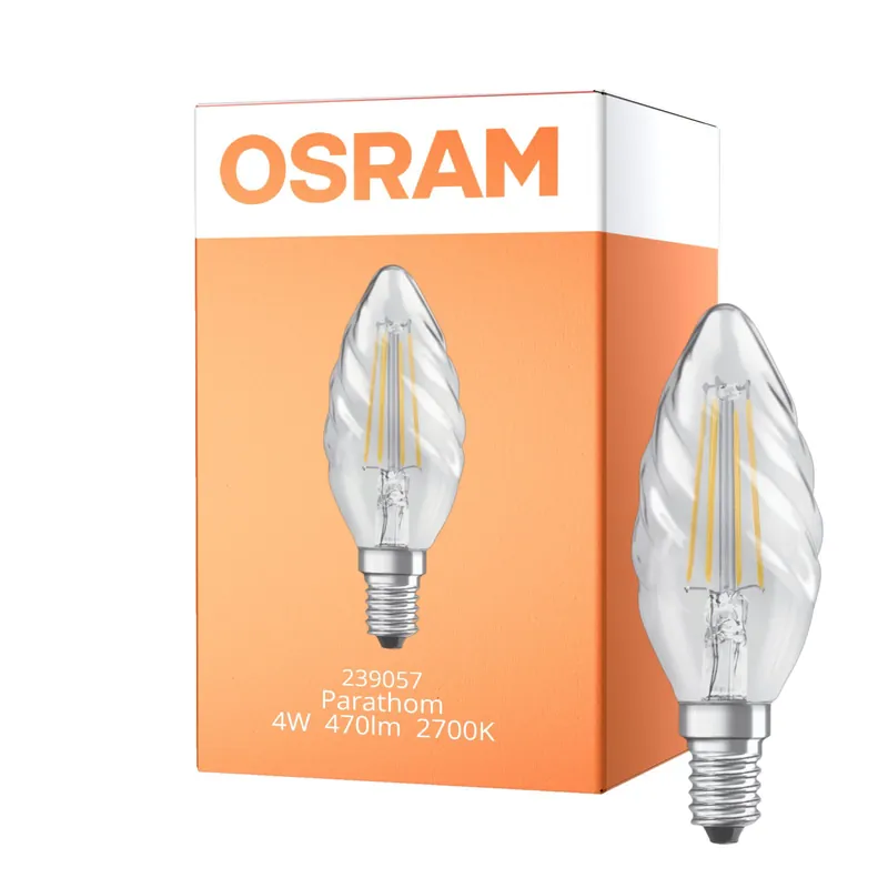 Sofort Bestellen Osram Classic LED E14 Gedreht Kerze Fadenlampe Klar 4W 470lm - 827 Extra Warmweiß | Ersatz für 40W